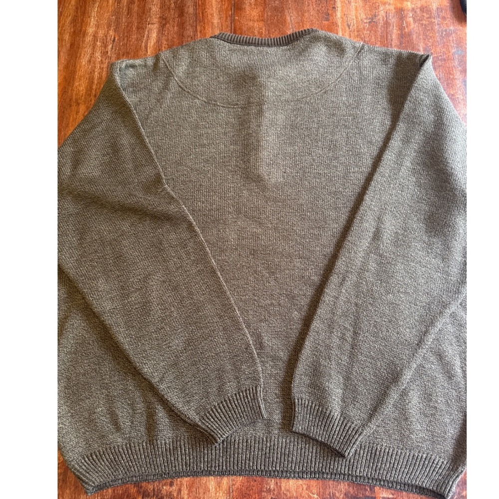 Scandia Woods Mens XL Brown Marled Henley Sweater Elbow Patches MSW-944 - Picture 10 of 11